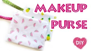 How to sew Makeup purse pineapple and watermelon Easy summer DIY [upl. by Mian64]