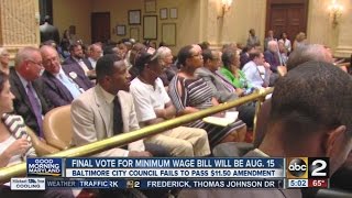 Baltimore City Council fails to pass 1150 minimum wage amendment [upl. by Acile]