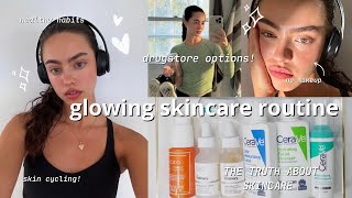 2023 skincare routine  GLOWY drugstore skin cycling [upl. by Hungarian349]