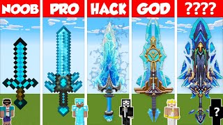 Minecraft DIAMOND SWORD HOUSE BUILD CHALLENGE  NOOB vs PRO vs HACKER vs GOD  Animation [upl. by Innis]