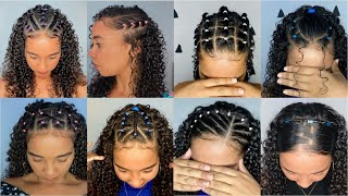 Penteados adoráveis e lindos com elástico para cabelo cacheado [upl. by Courcy]