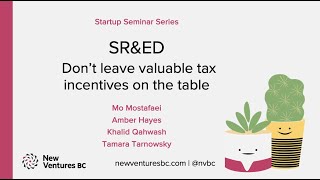 Startup Seminar Series SRampED – don’t leave valuable tax incentives on the table [upl. by Anallese]