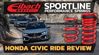 Eibach Sportline Performance Springs Honda Civic Ride Review [upl. by Atekihc822]