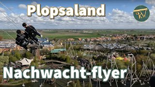 NACHTWACHTFLYER Plopsaland De Panne 2023 onride [upl. by Shelton318]