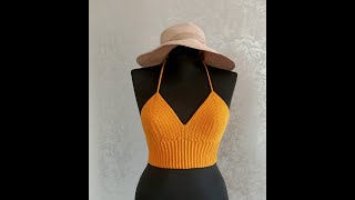 Şık ve sade bir büstiyer yapımı büstiyer bustier summerknitting yazlıkörgüler bralet [upl. by Assillim]