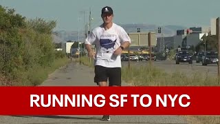 San Francisco to New York City Man runs thousands of miles for veterans  KTVU [upl. by Odradlig828]