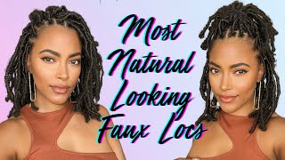 Natural Looking Faux Locs Tutorial w XPRESSION TWISTED UP SPRINGY AFRO TWIST 30quot  Faux Locs Bob [upl. by Lifton]