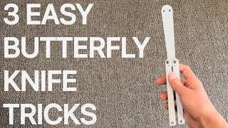 3 EASIEST Butterfly Knife Tricks for Beginners [upl. by Mirilla]