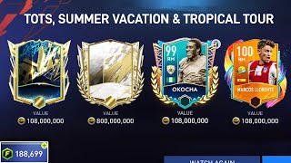 150K FIFA POINTS TOTS  SUMMER VACATION  TROPICAL TOUR PACK OPENING  FIFA MOBILE 22 [upl. by Anauqed]