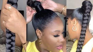 StepByStep FAST 38in Jumbo Braid Ponytail EASY Braiding Hair DIY Ponytail  GAME CHANGER [upl. by Blessington960]