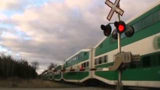 Clips of Barrie GO Trains from April 2012 [upl. by Devona]