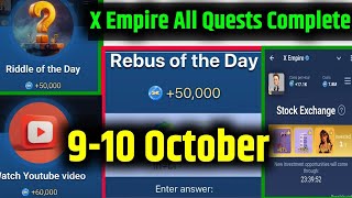 October All Quests Code X Empire  Youtube Video Code  Rebus Of The Day  Investment Fund Card [upl. by Cristine]