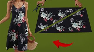 ✂️Very Stylish Summer Dresses 🔥Only 1 Meter fabric 💃 Sew Only 10 Minute ♥️Cut and Sew Summer Dresses [upl. by Isteb]