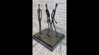 Three Walking Men Man after Alberto Giacometti Bronze Sculpture Statue Figures Brutalism XN2391 [upl. by Meehsar]