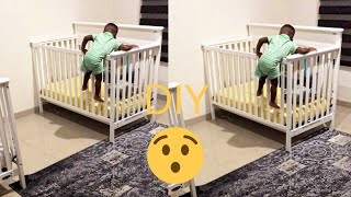 CRIB JUMPING TODDLERDIY Toddler bed rail [upl. by Tristan265]