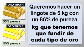 PROBLEMAS DE MEZCLAS Y ALEACIONES Los lingotes de oro Razonamiento matemático [upl. by Saiff133]