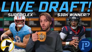 LIVE SUPERFLEX FANTASY FOOTBALL DRAFT USING QB RANKINGS FOR UNDERDOG BEST BALL STRATEGY amp MORE [upl. by Adina324]