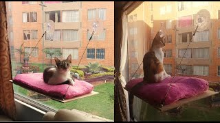 como hacer una cama para gatos en la ventana FACIL Y ECONOMICA [upl. by Alfy790]