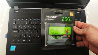 Как разобрать ноутбук ACER TRAVEL MATE P214 для установки SSD 25 ADATA ULTIMATE SU650 256Гб [upl. by Kinghorn211]