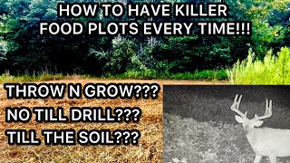 NO TILL DRILL THROW N GROW OR FULL TILLAGE FALL FOOD PLOTS HD 1080p [upl. by Docilla]