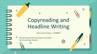 Quick Tutorial Copyreading and Headline Writing for the Schools Press Conferences [upl. by Perri]