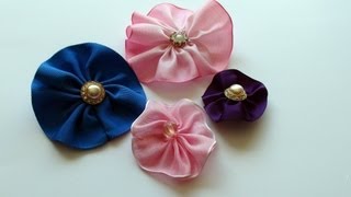 How To Make an Easy Ribbon Rose Brooch [upl. by Ardnasac]