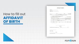 How to Fill Out Affidavit of Birth  PDFRun [upl. by Ringler999]