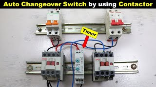 Auto Changeover Switch Connection by Using Contactor and a Timer ElectricalTechnician [upl. by Yeldahc924]