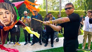 CANELO ALVAREZ SMASHES JAIME MUNGUIA PINATA  HAPPY SHOWING FANS LOVE [upl. by Gradeigh]