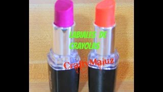 LABIALES DE CRAYOLASquot LABIAL CASERO  How to make Crayon Lipstick [upl. by Sidalg]