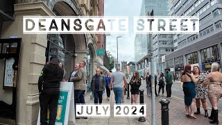 Deansgate Street Day Walk  Manchester’s Famous Historic Street  Saturday Afternoon July 2024 [upl. by Eirhtug]