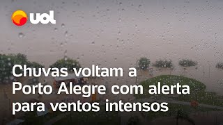 Enchente no Rio Grande do Sul Chuvas voltam a Porto Alegre e cidade tem alerta de ventos intensos [upl. by Valry]