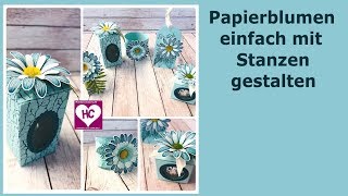 Blumen basteln mit Papier und Stanzen [upl. by Manup]