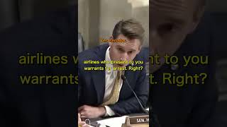 Sen Hawley Is FURIOUS With The TSA DIRECTOR For Allowing People With Arrest Warrants Onto Airplanes [upl. by Colet823]