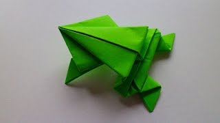 Basteln mit Papier hüpfender Frosch Origami zum selber falten W [upl. by Idhem]