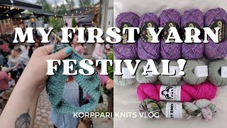 Korppari Knits Vlog Visiting Jyväskylä Knit Fest My First Yarn Festival [upl. by Blisse]