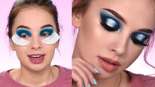 Recreating The Look  Dramatic Blue smokey Eye Makeup Tutorial [upl. by God]