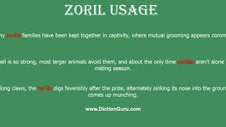 zoril How to pronounce zoril with Phonetic and Examples [upl. by Cammy]