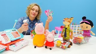 Nicoles Grüne Box  Wir brauchen eine Kassiererin  Spielzeugvideo für Kinder [upl. by Allets]