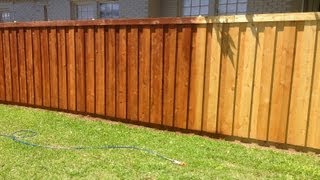 How we Stained our New Cedar Wood Fence [upl. by Reckford]