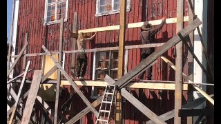 Wooden scaffold built on my 1900 wooden theater we are restoring [upl. by Kennet585]