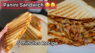 5 Minutes Quick and Easy Panini Sandwich Recipe  Favorite Snack 🤤🤤 [upl. by Rehpotirhc657]