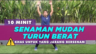 Set Senaman Mudah 10 Minit Untuk Kurus  KHAS UNTUK YANG JARANG BERSENAM [upl. by Georgena]