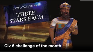 Tips and strategy for Three Stars Each Civ 6 Challenge of the month 2 [upl. by Rossi]