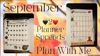 💛🖤♥️ SEPTEMBER Planner Spreads 💛 DOMSSPACEINTIME planwithme planner monthlyplanner plannerspread [upl. by Louisette]