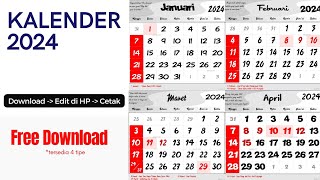 KALENDER 2024 FREE DOWNLOAD GRATIS [upl. by Aro]