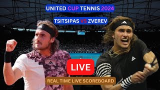 Stefanos Tsitsipas Vs Alexander Zverev LIVE Score UPDATE Today 2024 United Cup Tennis Play Offs [upl. by Ibmat]