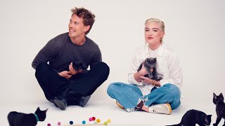 Austin Butler and Florence Pugh The Kitten Interview [upl. by Ydniahs285]