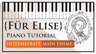 Für Elise Piano Lesson  How to Play the Original Main Theme  Intermediate Level [upl. by Akahs563]