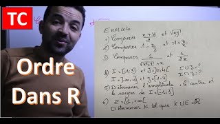 Maths tronc commun sciences ordre dans R exercice الجدع المشترك العلمي والتكنولوجي [upl. by Dotty]